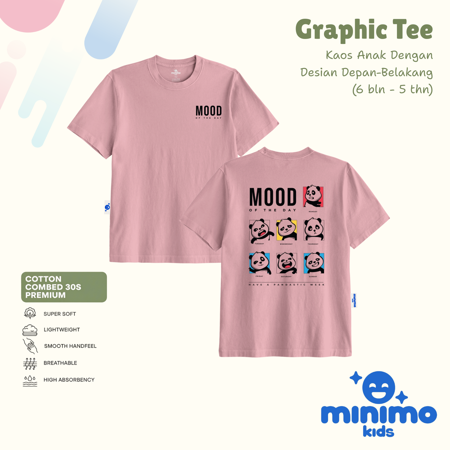 Basic Tee Minimo Kids - peony pink